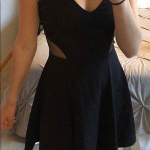 Black dress with mesh detail
